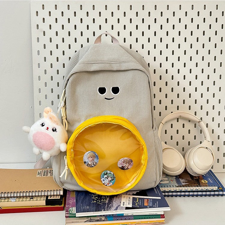 Backpack with Transparent Viewing Window and Animal Pendant Kalsten