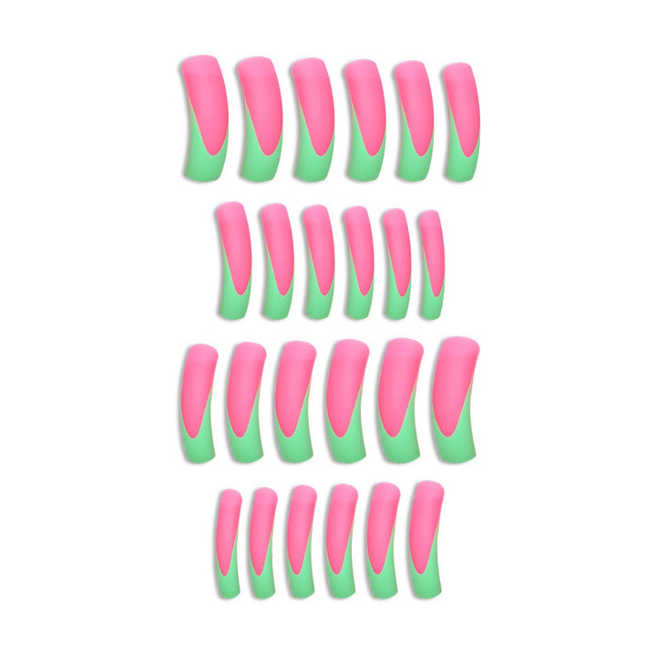 Stylish Long Press-On Nails with Artistic Ombre Design Kalsten