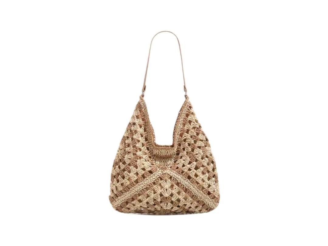 Handbag with Artistic Macrame Design and Flexible Carrying Comfort Kalsten