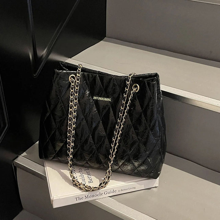 Quilted Chain-Detail Tote Bag Kalsten