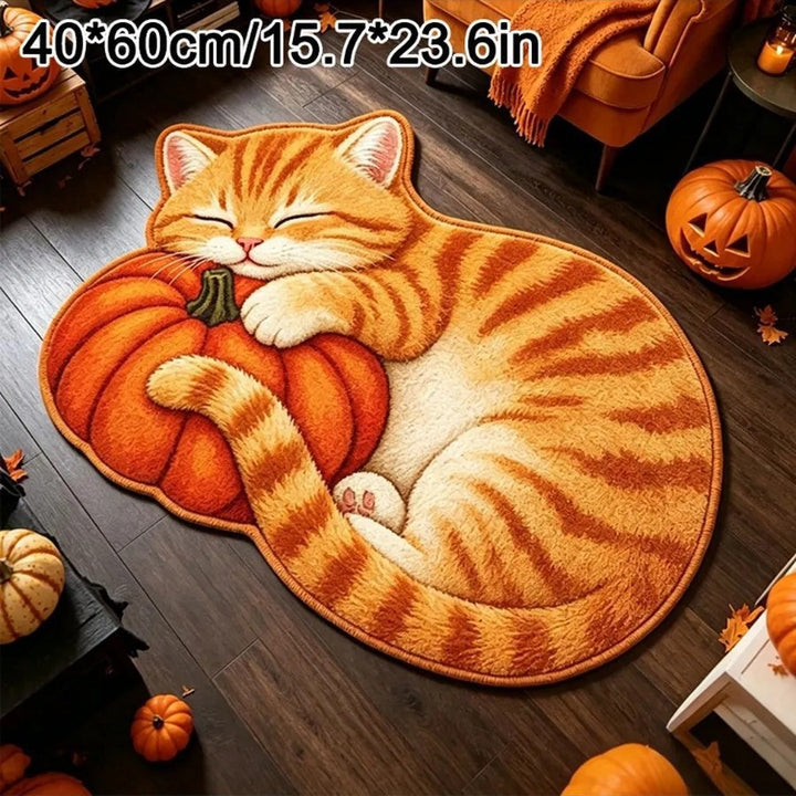 Cat-Shaped Plush Bath Mat