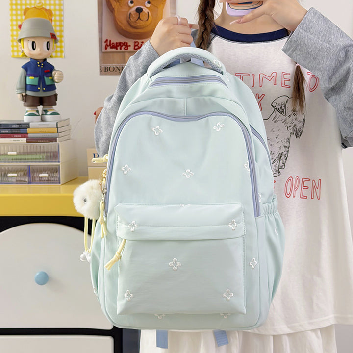 Embroidered Floral Patterned School Backpack Kalsten