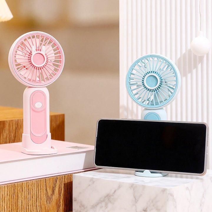 Unisex portable USB table and hand fan with rechargeable battery and base Kalsten