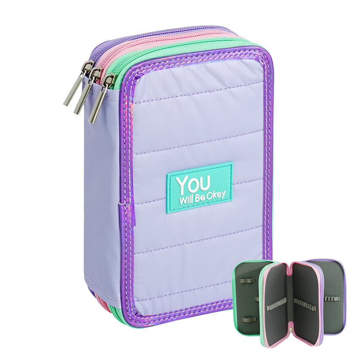 Dinosaur-Themed Dual-Zipper Pencil Case kalsten