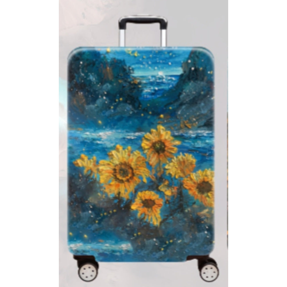 Women's Hard Shell Travel Suitcase with Elegant Lotus Design Kalsten