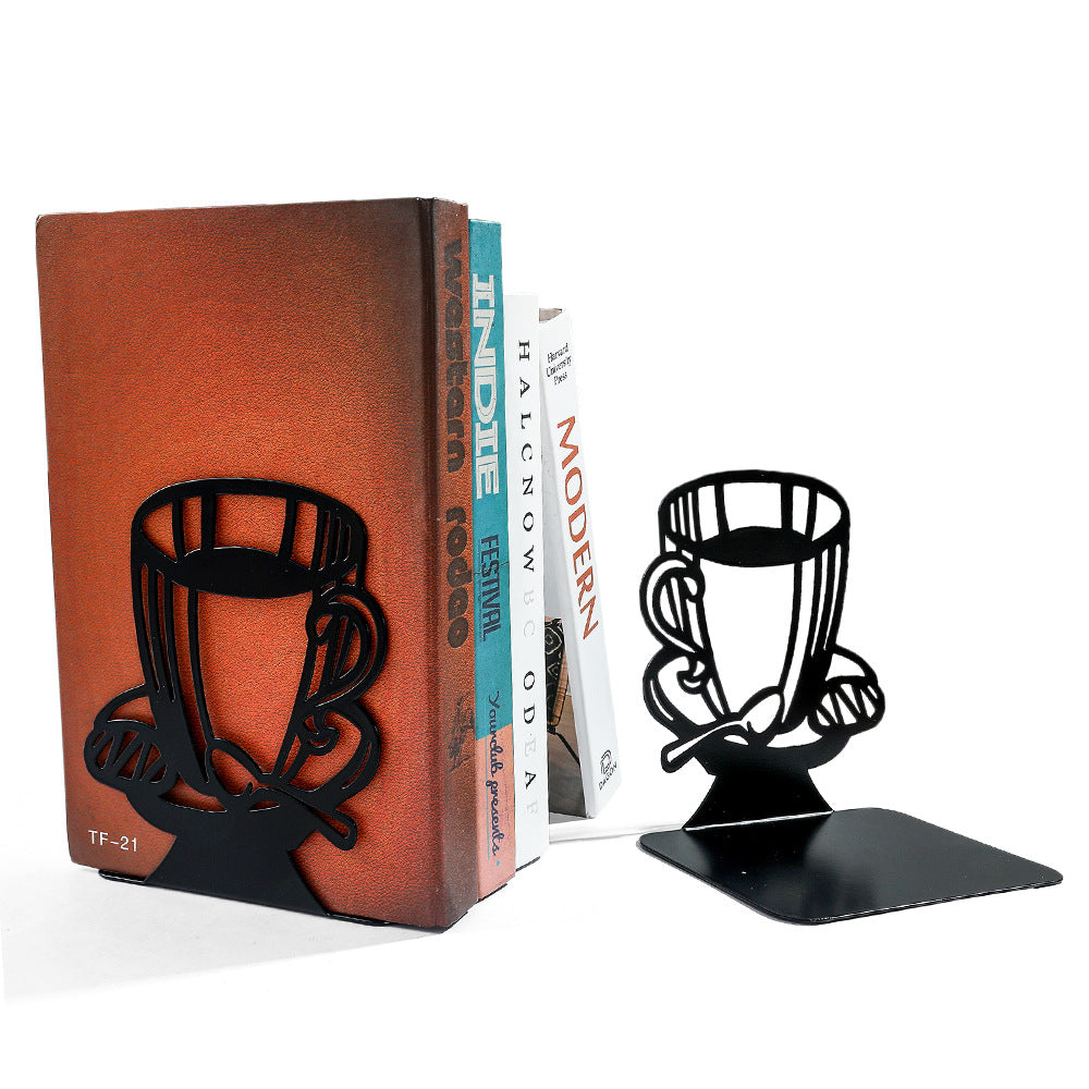 Artistic Coffee-Themed Bookends