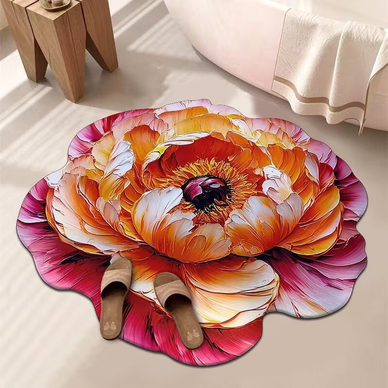 Artistic Floral Bath Mat