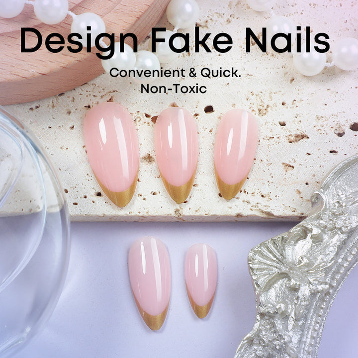 Artifice nail set with elegant gold gradient Kalsten