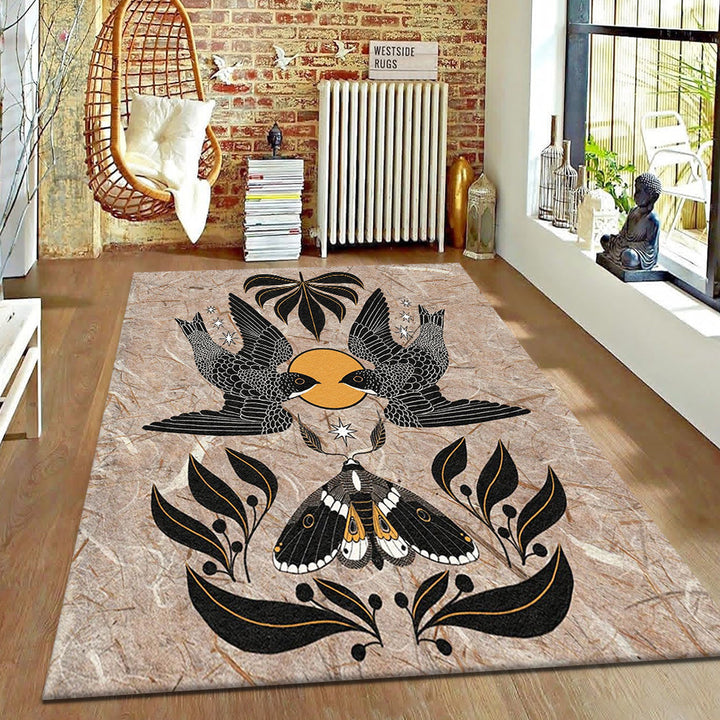 Botanical Inspired Area Rug for Elegant Interior Styling