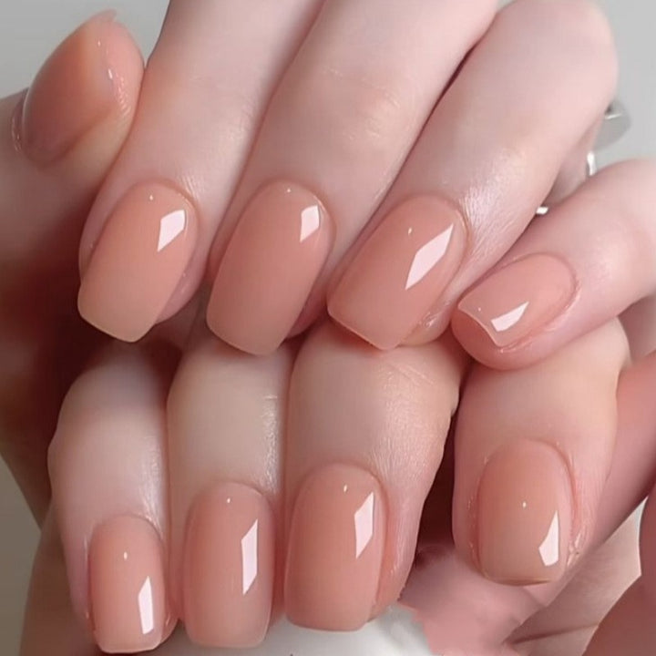 Natural Glossy Press-On Nail Set Kalsten