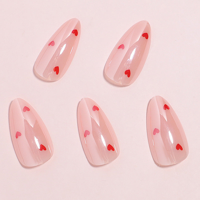 Heart-Printed Press-On Nail Set Kalsten