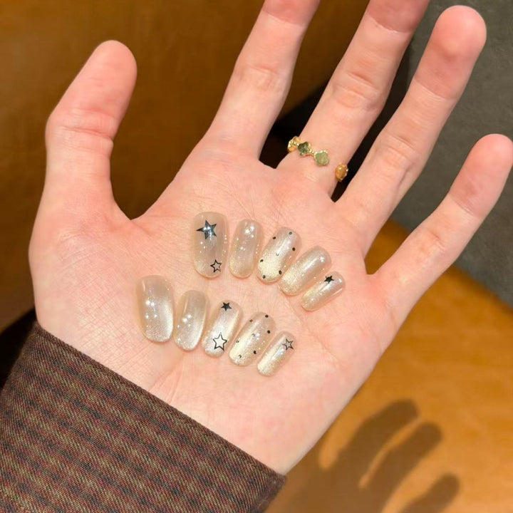 Decorative Star-Embellished Press-On Nails
