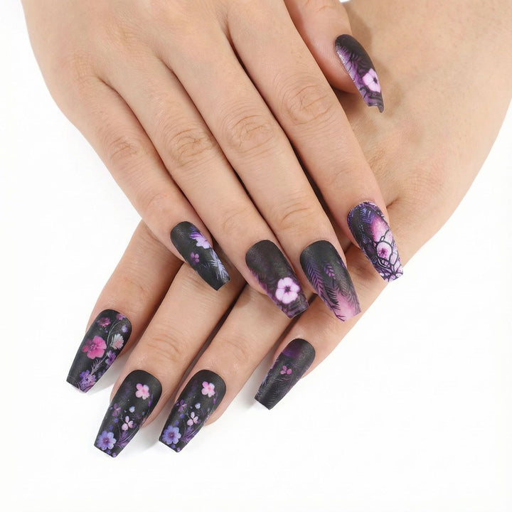 Artificial nails with floral pattern Kalsten
