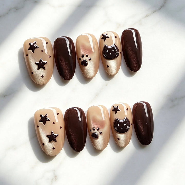 Thematic Artistic Press-On Nail Design Kalsten