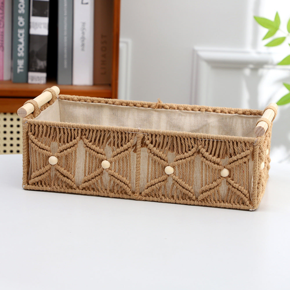 Decorative Macrame Storage Basket Kalsten