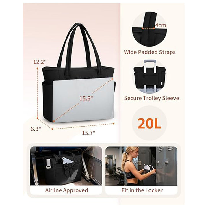 Elegant shopping bag with side pockets Kalsten