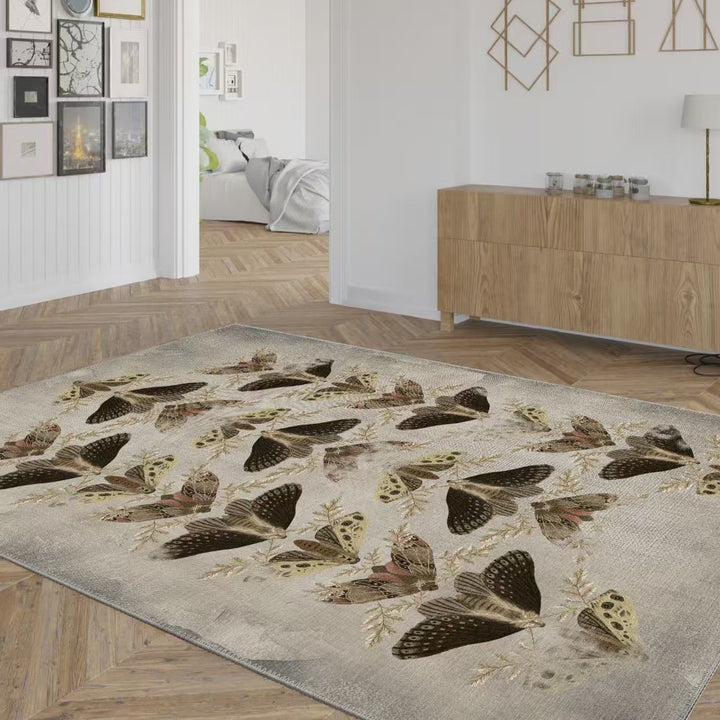 Decorative Butterfly Pattern Area Rug