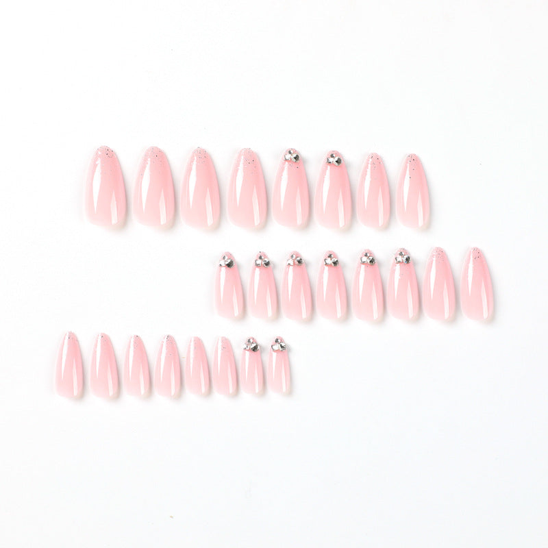 Elegant Nail Art with Glitter and Rhinestone Decorations Kalsten