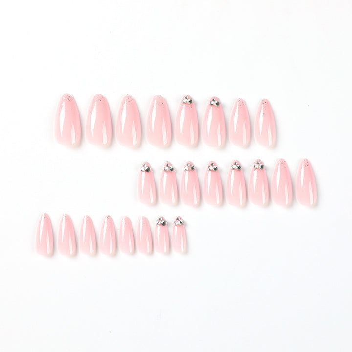 Elegant Nail Art with Glitter and Rhinestone Decorations Kalsten