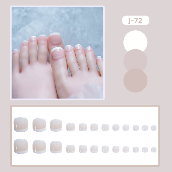 Premium French Tip Press-On Toenails Kalsten