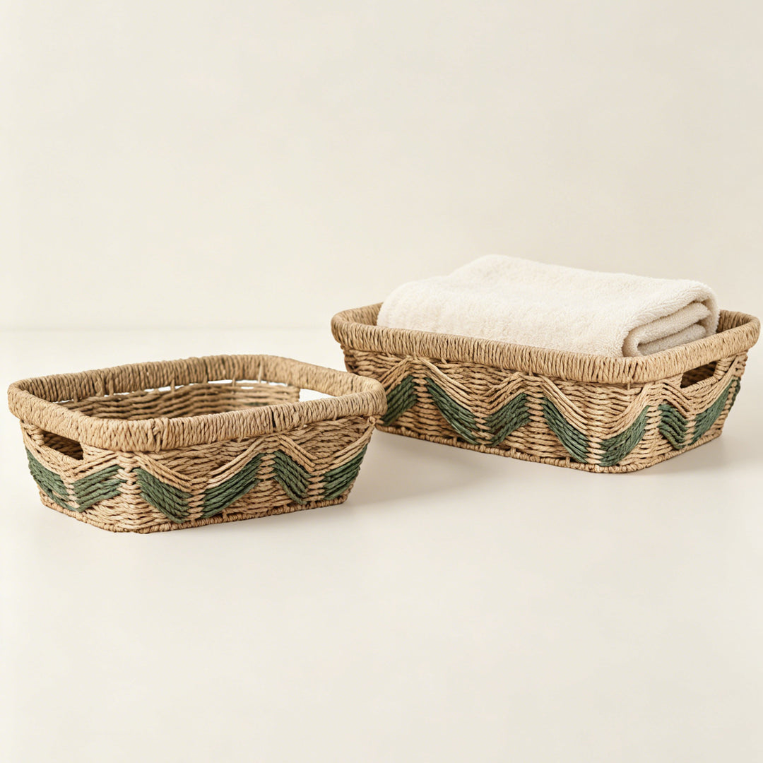 Handmade storage basket with decorative pattern Kalsten
