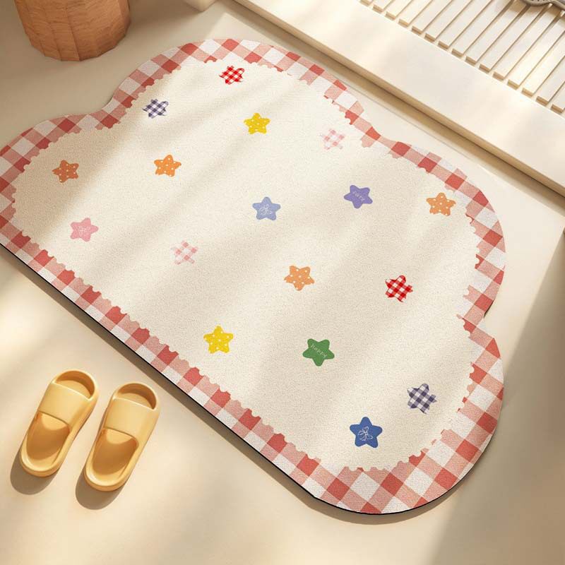 Decorative Flower-Themed Bath Mat