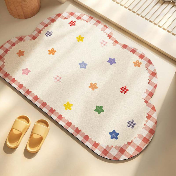 Decorative Flower-Themed Bath Mat