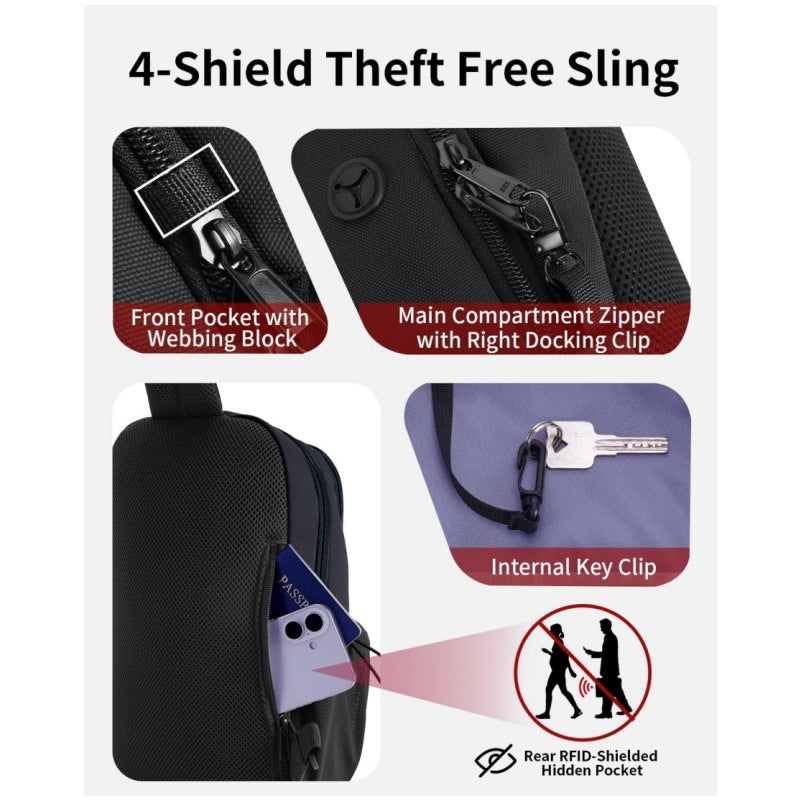 Ergonomic Sling Backpack with Organizer Kalsten