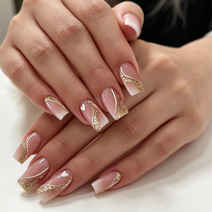 Elegant Glittery Nail Art Extensions Kalsten