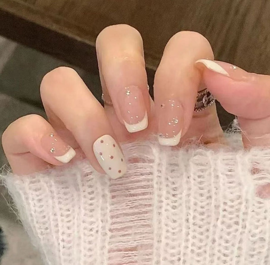 Decorative Glitter French Tip Nail Enhancements Kalsten