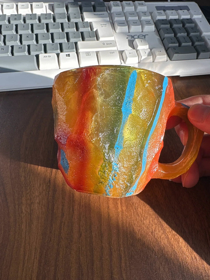 Kalsten | Faceted Mineral Crystal Coffee Mug – Elegant Glass Cup