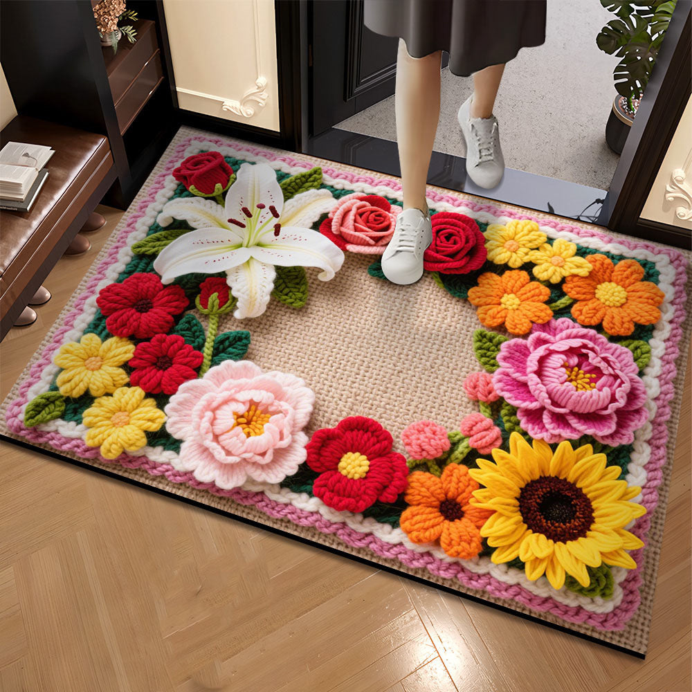 Floral Design Entrance Mat