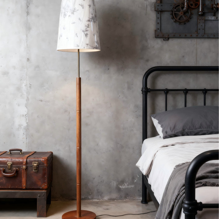 Stylish Floor Lamp with Unique Fabric Shade