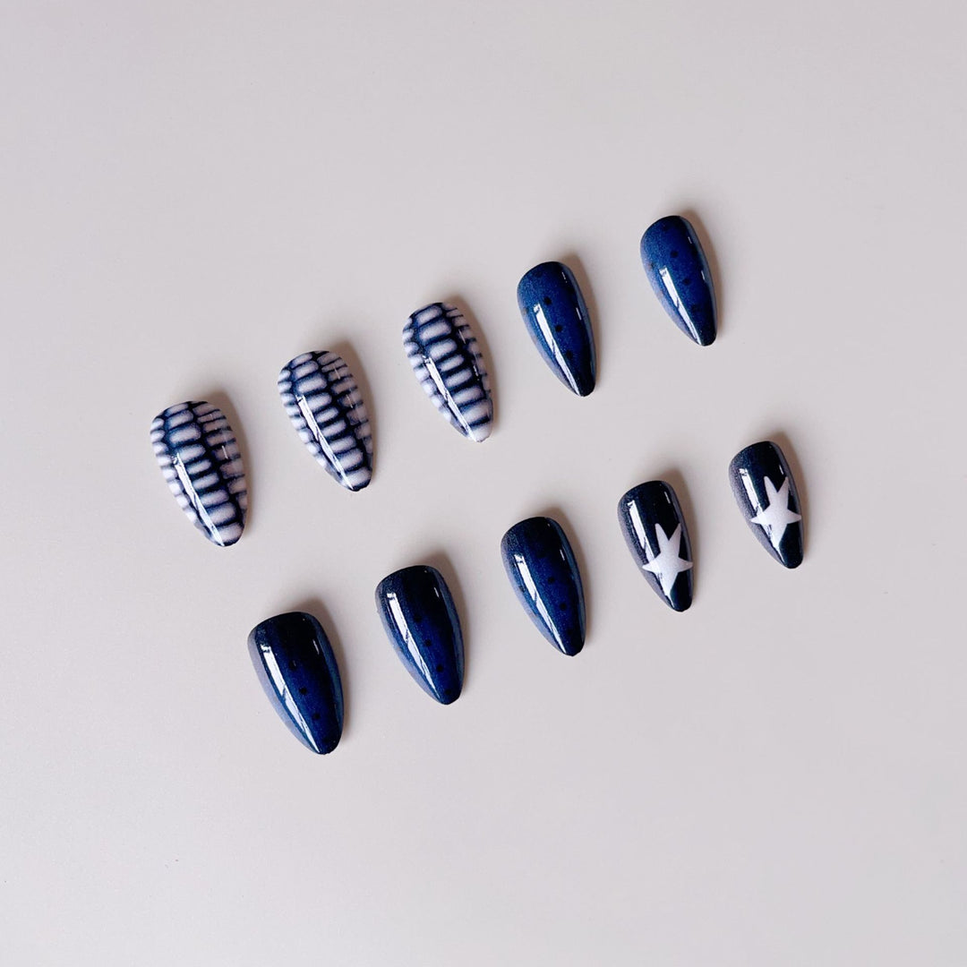 Acrylic Nail Set with Fashionable Star Design Kalsten