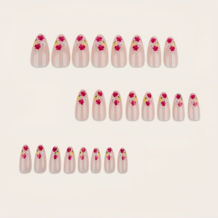 Elegant artificial nails with floral decorations Kalsten