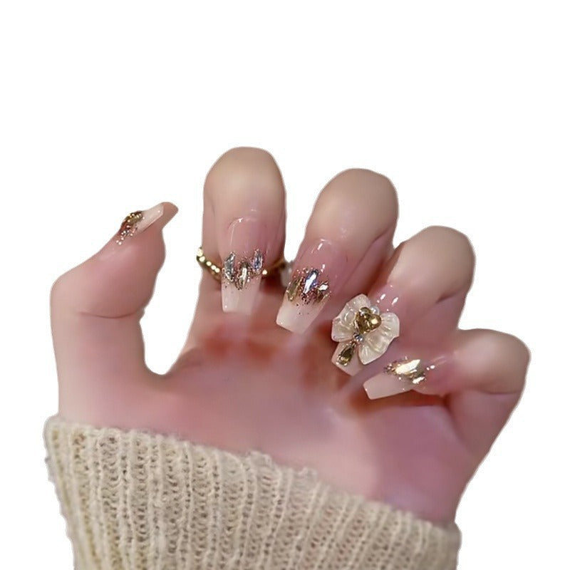 Artificial nails with romantic heart design and glitter coating Kalsten
