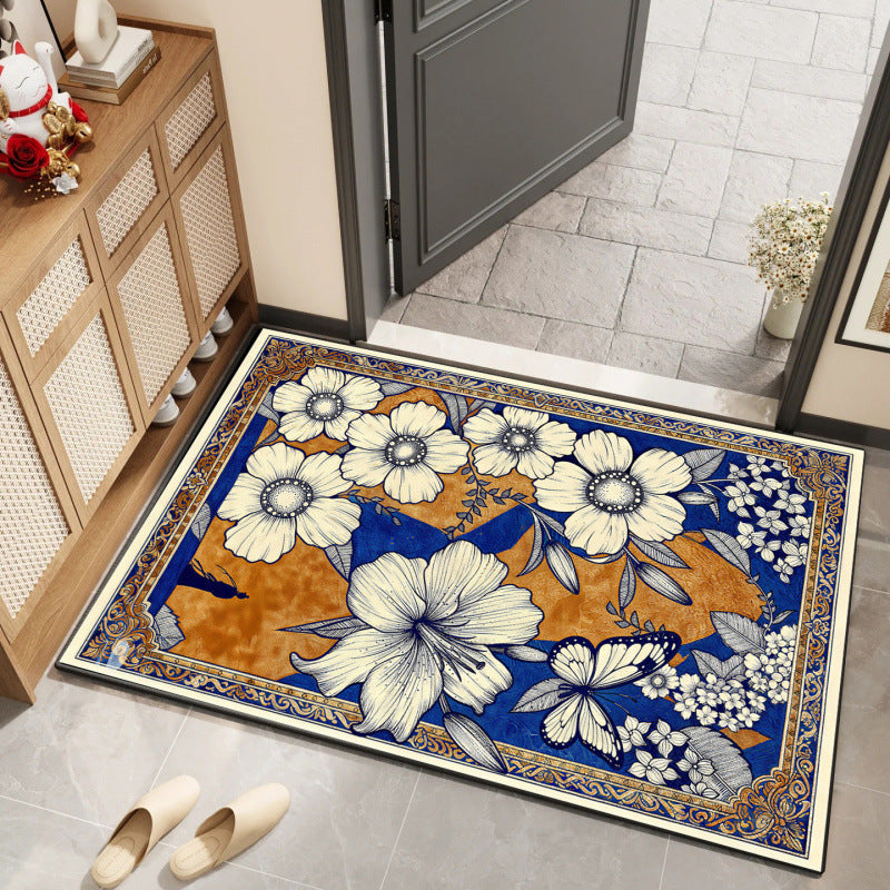Artistic Butterfly Floral Area Mat