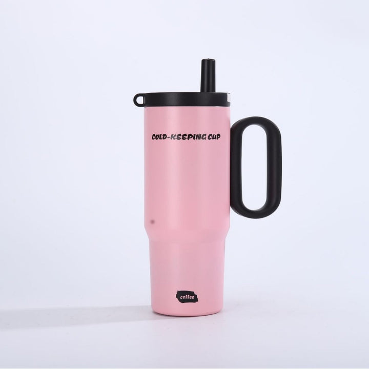 Unisex insulated cup with practical handle and straw function Kalsten