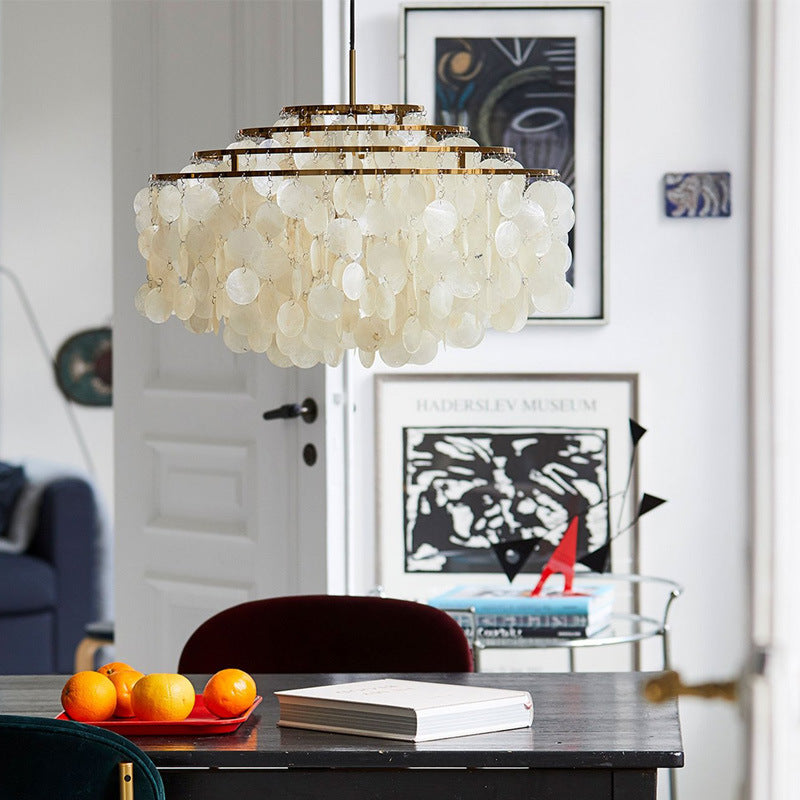 Shell-Inspired Pendant Chandelier