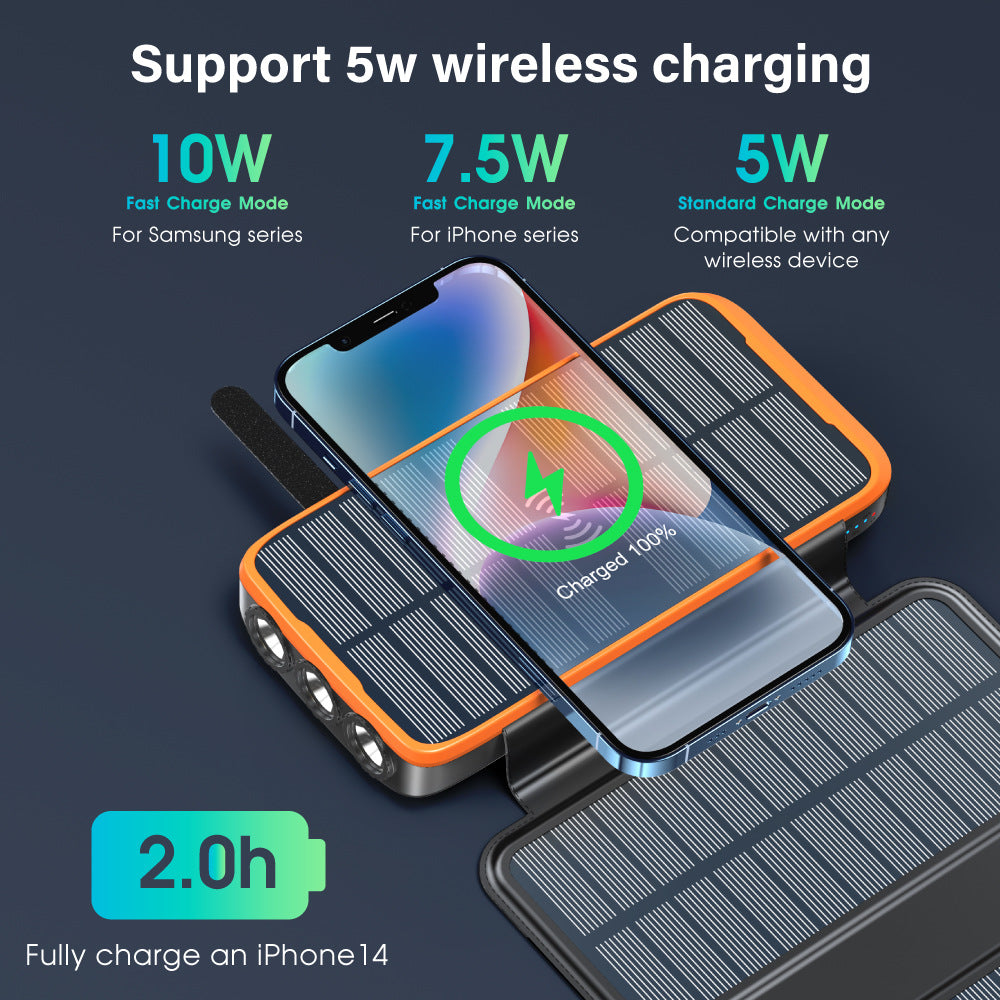 Portable Solar Powerbank with Wireless Charging and LED Lamp Kalsten