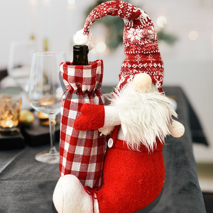Decorative Santa Claus bottle holder