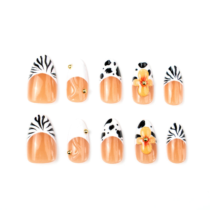 Unique Animal Print Press-On Nail Art Set
