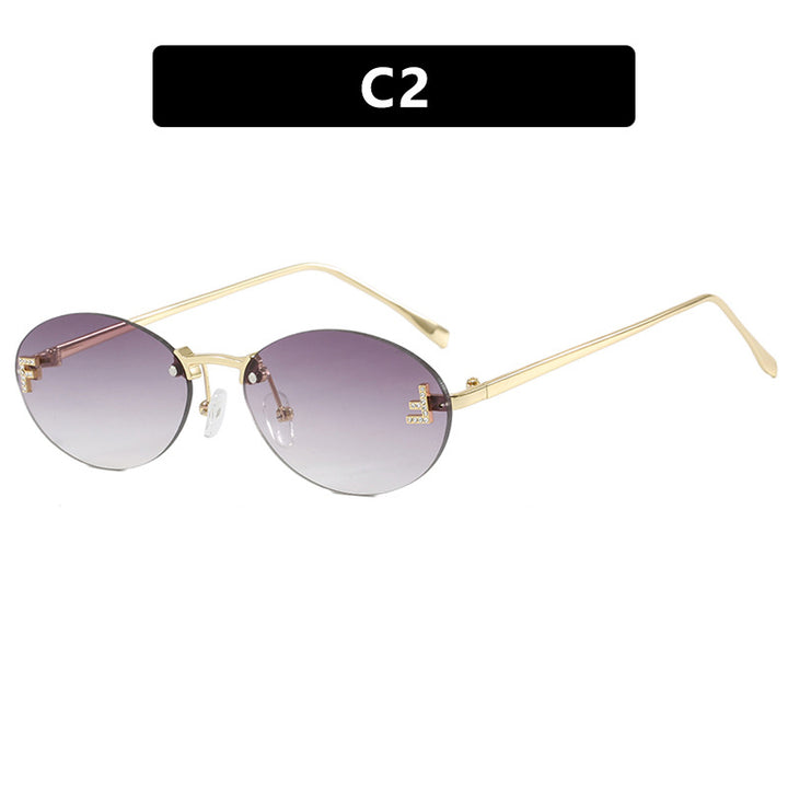 Women's fashionable sunglasses with elegant mirrored lens front and delicate metal frame Kalsten
