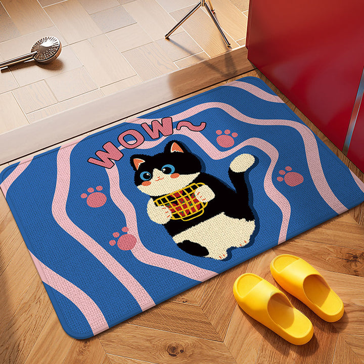 Playful Cat-Themed Bath Mat Kalsten
