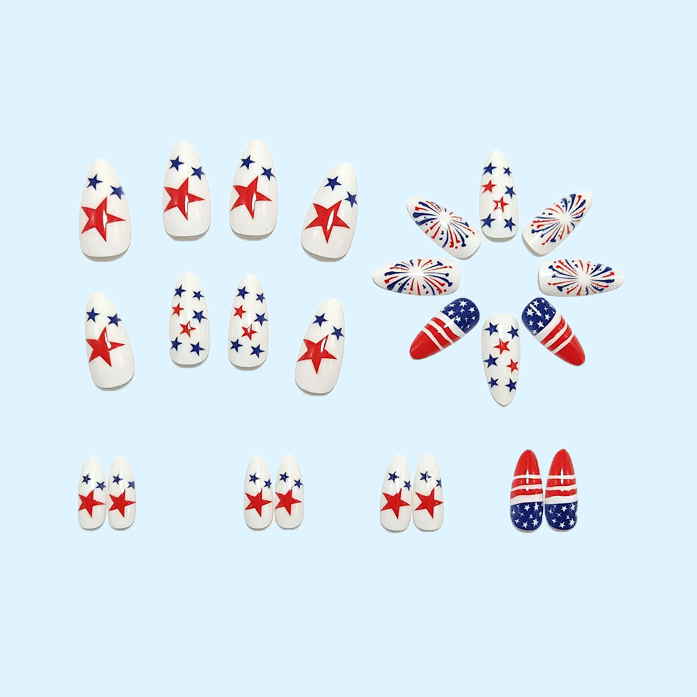 Creative artistic nails with patriotic motifs Kalsten