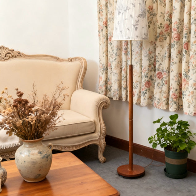 Stylish Floor Lamp with Unique Fabric Shade