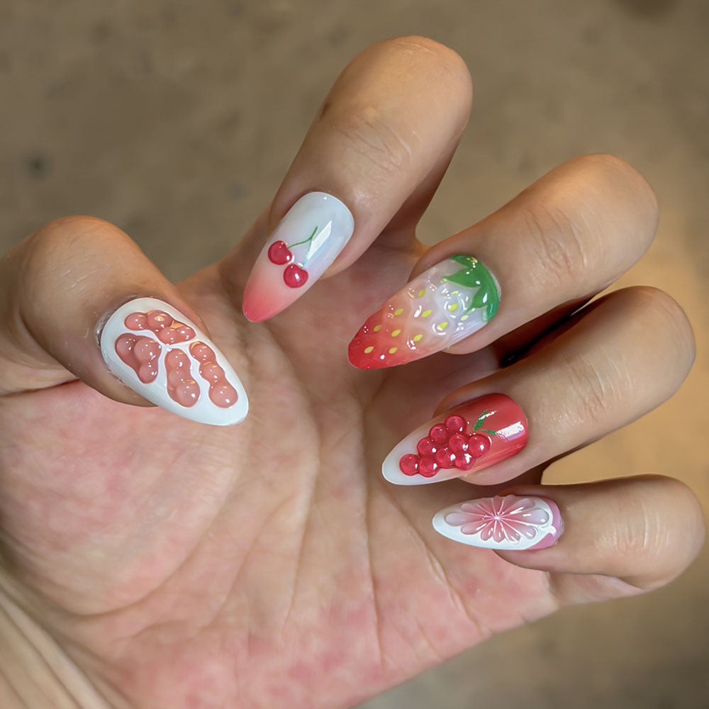 Fruit-Themed Press-On Nail Art Set Kalsten