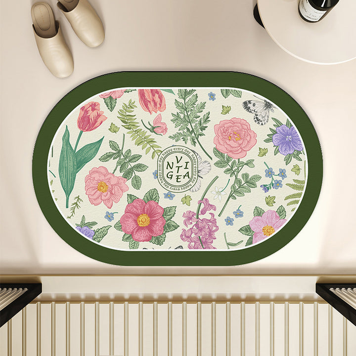 Floral-Themed Indoor Area Mat