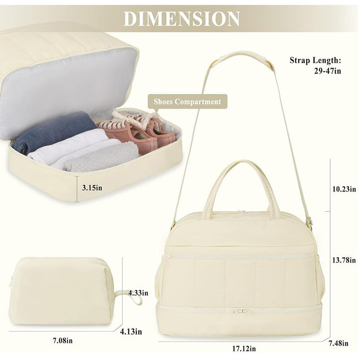 Multifunctional Travel Bag with Removable Cosmetic Bag Kalsten