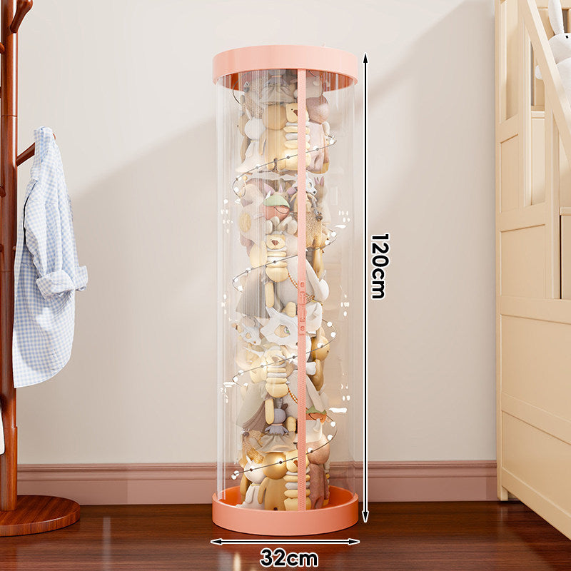 Vertical Transparent Plush Toy Storage Cylinder Organizer